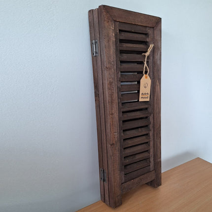 Raamscherm hout met shutter inleg – laag model 52 cm