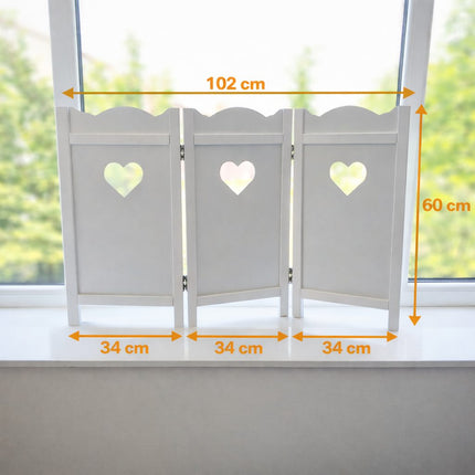 Lovina 3 vensterbank scherm wit MDF 60 cm hoog 3 panelen