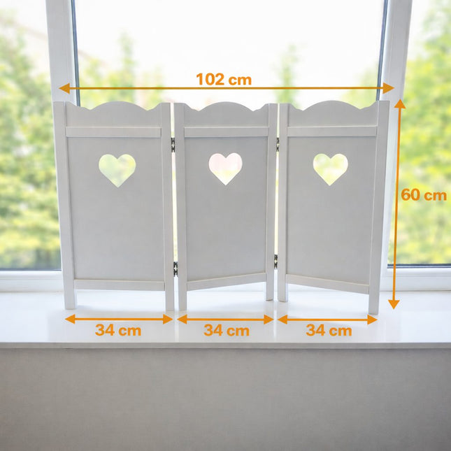 Lovina 3 vensterbank scherm wit MDF 60 cm hoog 3 panelen