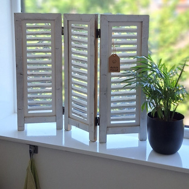 Raamscherm Shutter Wit 52cm