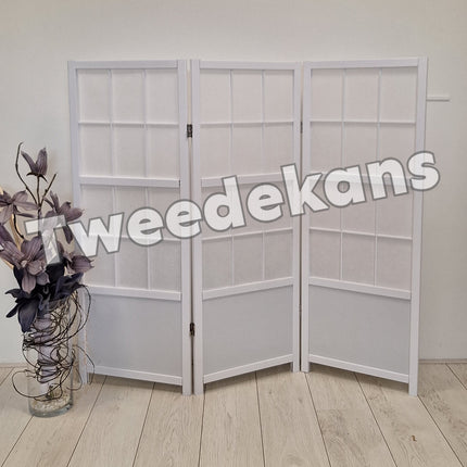 Kamerscherm Japans Laag 120cm Wit - Tweedekans
