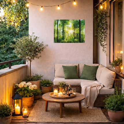 Tuindoek Zomer Bos op balkon