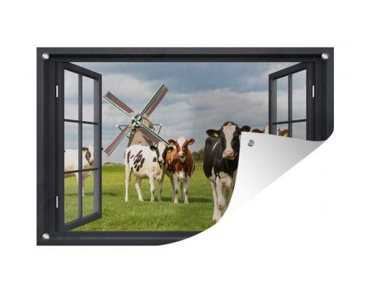 Tuindoek doorkijk Koeien 90x60