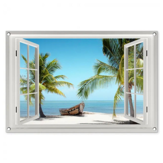 Tuinposter doorkijk naar zee