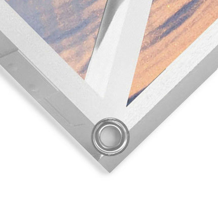 Tuindoek Zon en Strand door het Raam 80x60