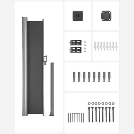 Uittrekbaar Windscherm Aluminium 200 x 350 Antraciet