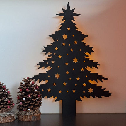 Kerst Wanddecoratie kerstboom zwart metaal