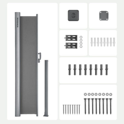 Uittrekbaar Windscherm Aluminium 180 x 350 Grijs