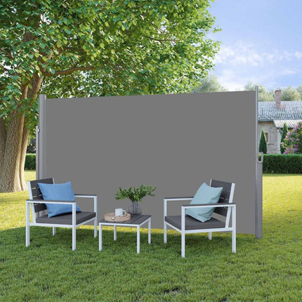 Uittrekbaar Windscherm Aluminium 180 x 400 Grijs