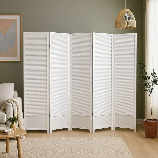 Kamerscherm Wit hout breed 220 cm