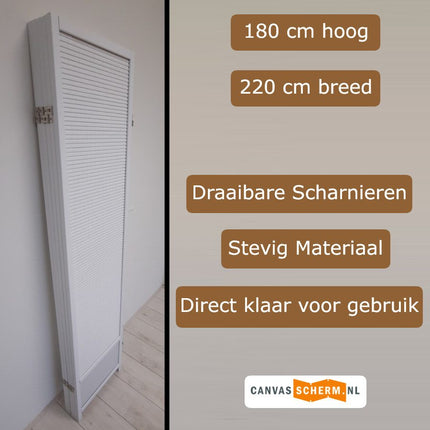 Tweedekans Kamerscherm Hout Wit 5 panelen