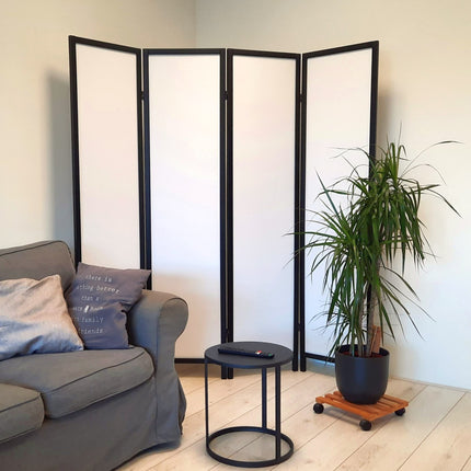Kamerscherm Wit Hout 4 delig - Privacy Scherm